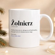 Kubek z definicją słownikową żołnierza to elegancki prezent świąteczny.
