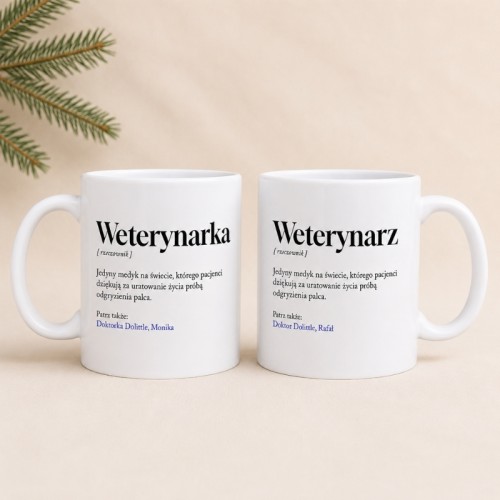 Kubek z imieniem jako prezent dla weterynarza.