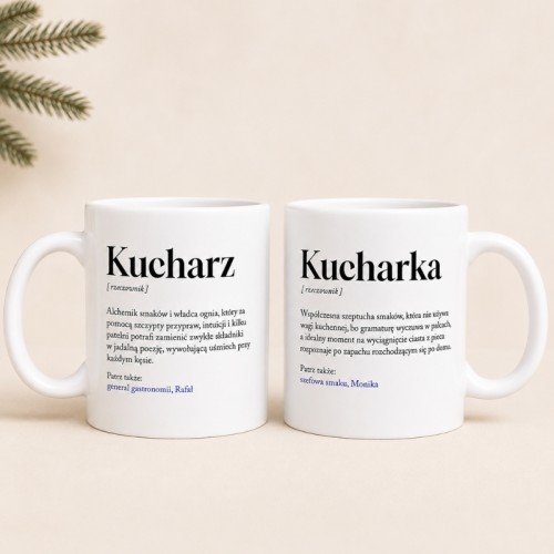 Personalizowany kubek dla kucharza z definicją zawodu i imieniem.