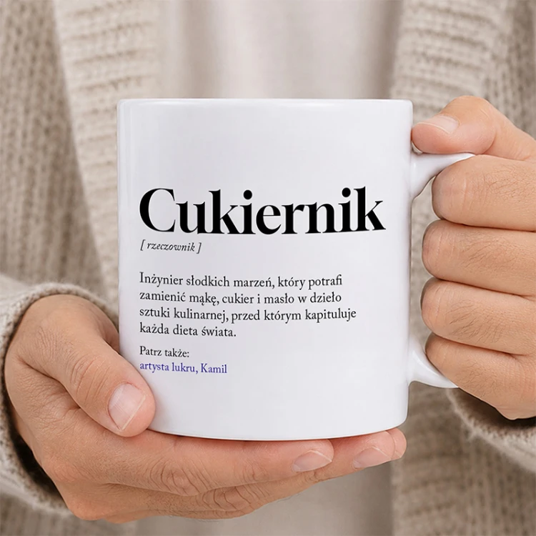 Kubek Cukiernik to praktyczny prezent dla miłośnika słodkości.