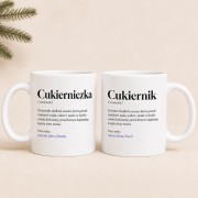 Personalizowany kubek dla cukiernika ma zabawną definicję i imię.