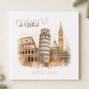 Pamiętnik podróżnika do Włoch z personalizowaną datą to wyjątkowy prezent na Święta dla miłośnika Italii.