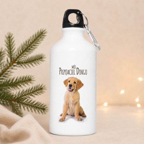 Personalizowany bidon ze zdjęciem Twojego psa i jego imieniem to praktyczny prezent dla psiarza.