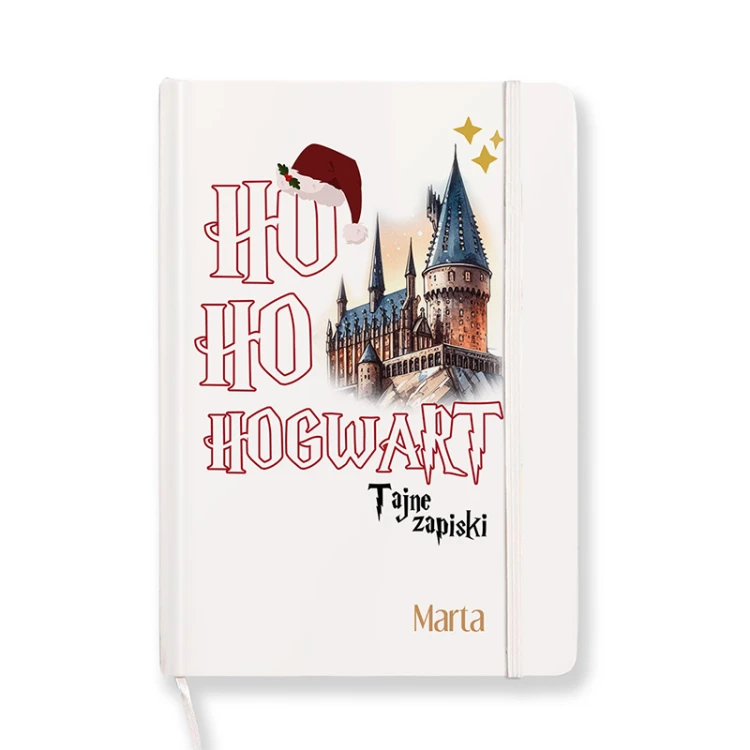 Personalizowany notatnik z kartkami w kratkę jest ciekawym pomysłem na prezent świąteczny dla fanki magii.