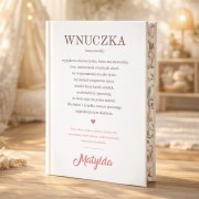 Książka z definicją słowa Chrześniaczka i imieniem dziewczynki sprawdzi się jako prezent na Boże Narodzenie.