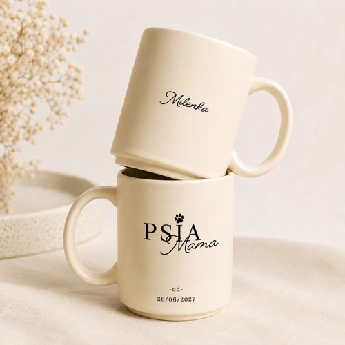 Wzruszający kubek Psia Mama personalizowany prezent na Święta.