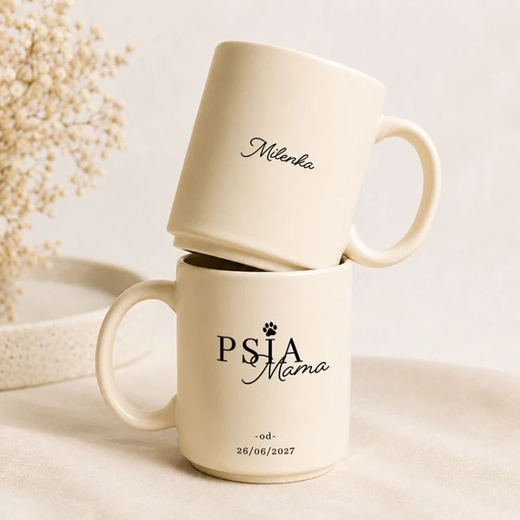 Wzruszający kubek Psia Mama personalizowany prezent na Święta.