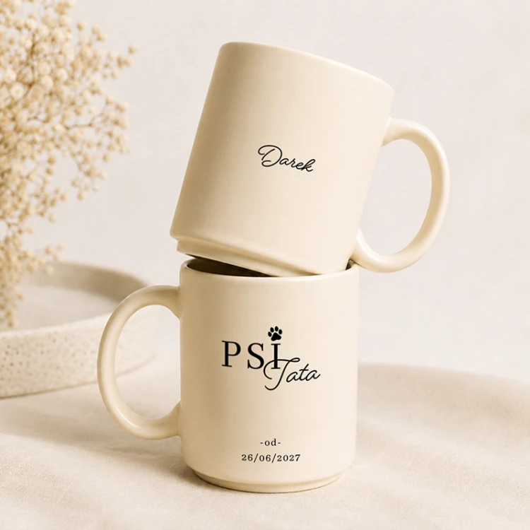 Oryginalny kubek Psia Tata personalizowany prezent na Święta.