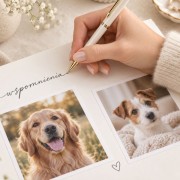 Personalizowana księga ze zdjęciami psa pozwala zachować wspomnienia z ukochanym pupilem.