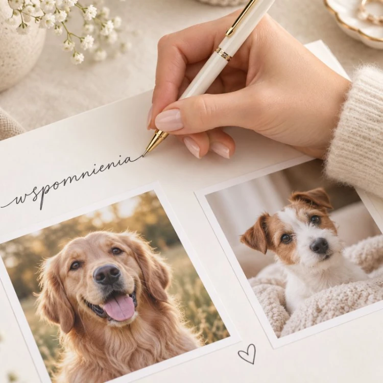 Personalizowana księga ze zdjęciami psa pozwala zachować wspomnienia z ukochanym pupilem.