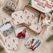 Personalizowana gra memory ze zdjęciami w świątecznym pudełku.