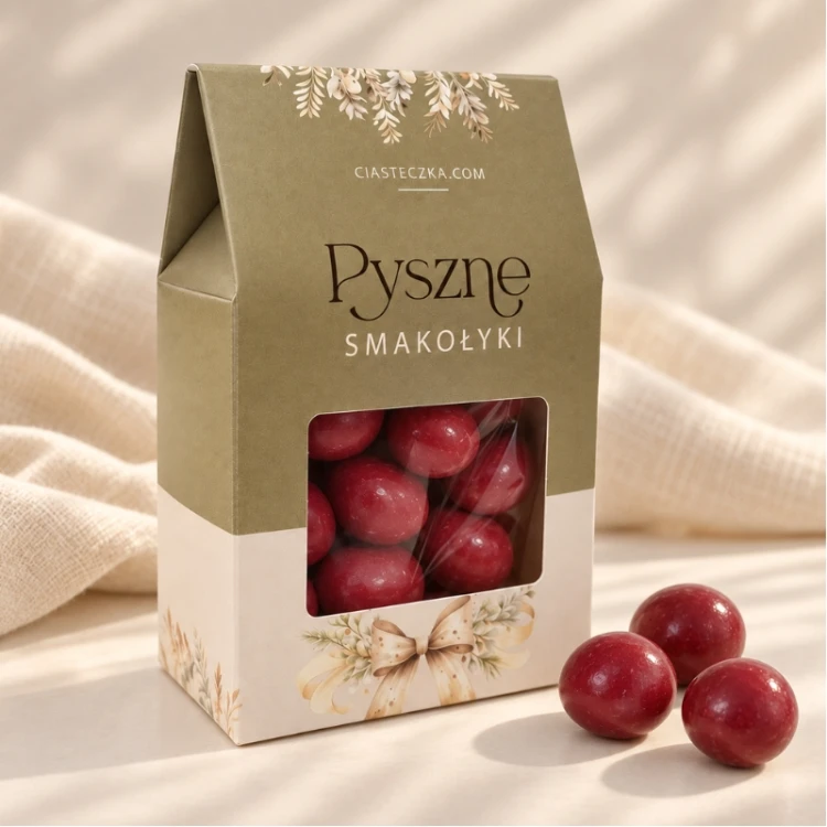 Gotowy zestaw prezentowy na Boże Narodzenie z konfiturami, miodami i wiśniami w czekoladzie.