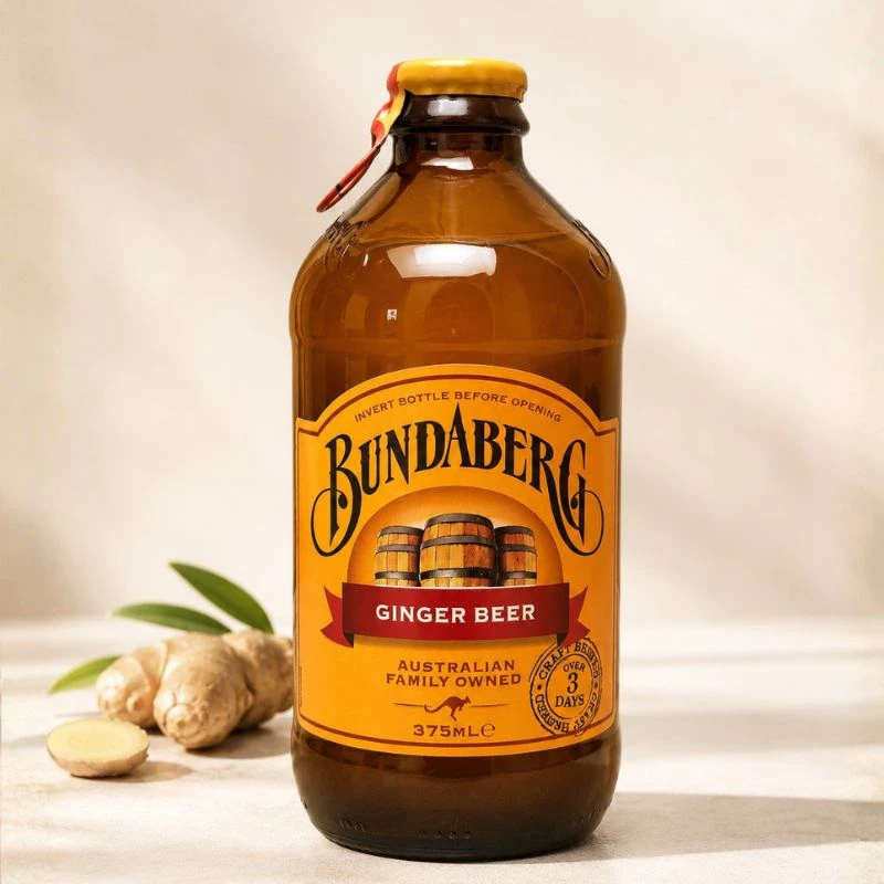 Bundaberg Ginger Beer, gazowany napój imbirowy w szklanej butelce