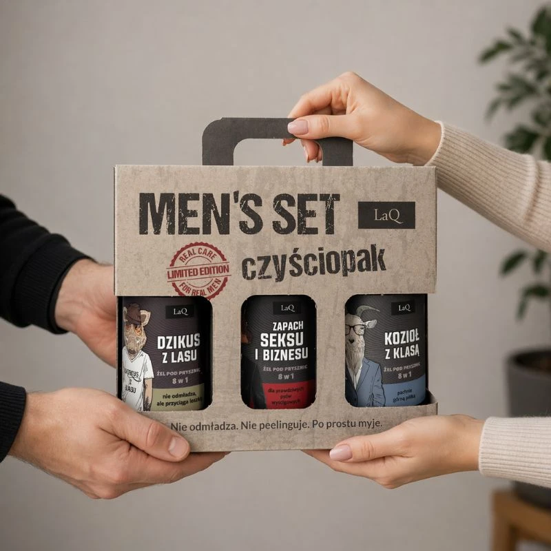Zestaw trzech żeli pod prysznic LaQ jako prezent dla mężczyzny
