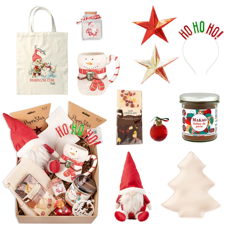 Elementy zestawu BURR Christmas Basket prezent świąteczny.