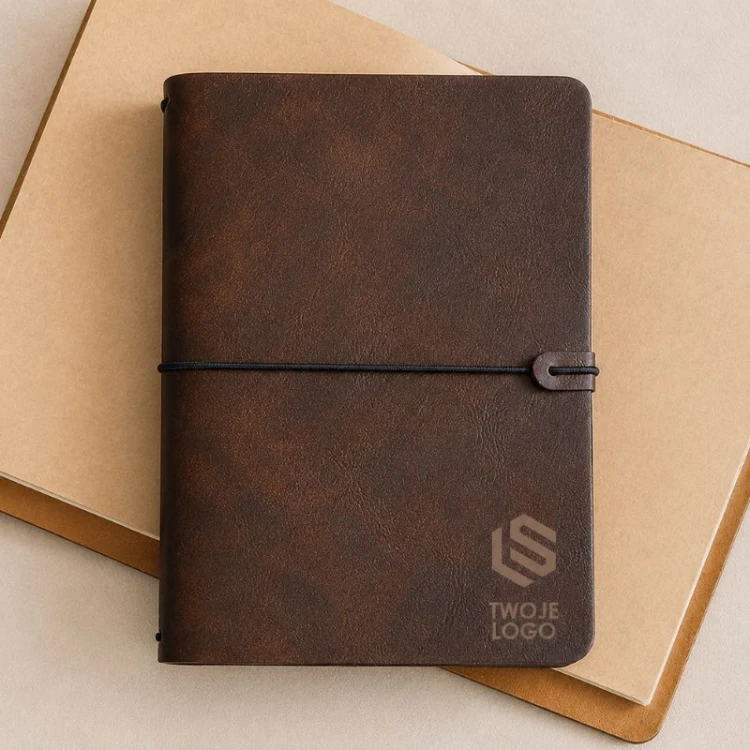 Personalizowany elegancki notatnik z logo firmy.