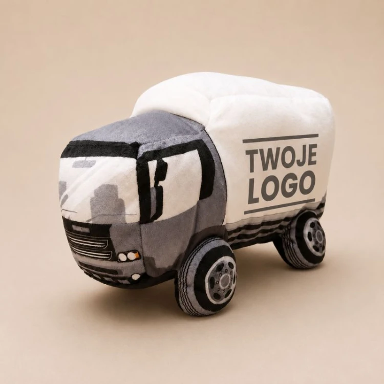Ciężarówka z logo firmy dla pracownika z logistyki i transportem.