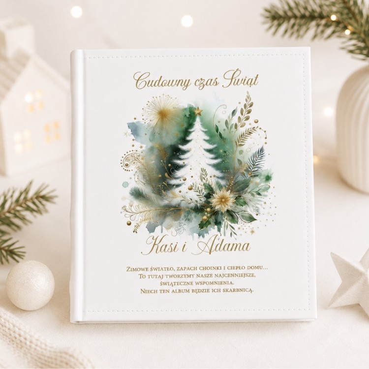 Personalizowany świąteczny album na rodzinne zdjęcia z imionami
