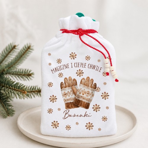 Personalizowany termofor świąteczny z imieniem będzie praktycznym prezentem na Boże Narodzenie.